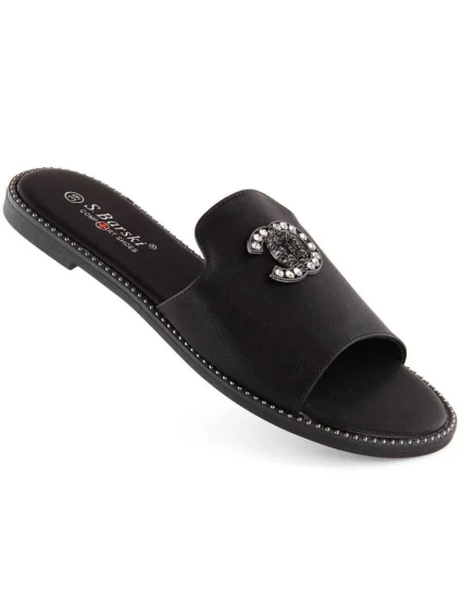 Pohodlné žabky se zirkony W model 20118126 černá - S.Barski