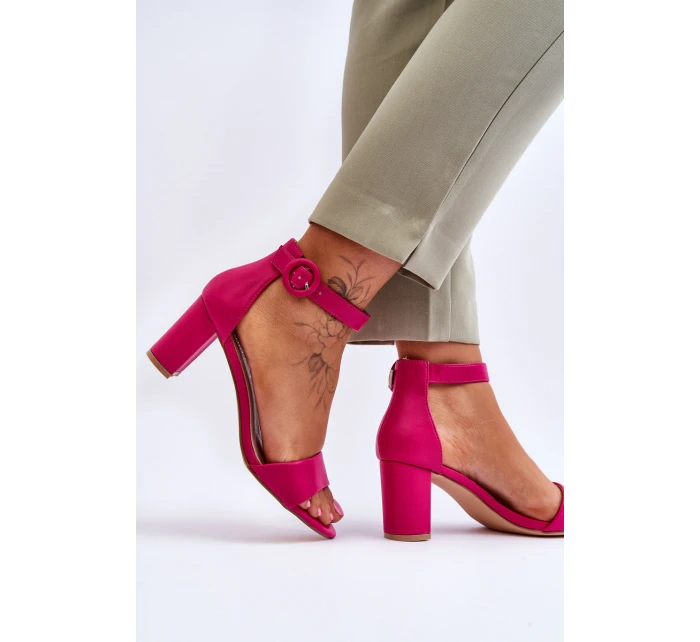 Dámské Sandály Na Podpatku Fuchsie model 21618211 - EVENTO