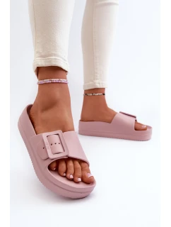Damskie Piankowe Klapki Na Platformie Z Klamrą Big Star NN274A663 Różowe