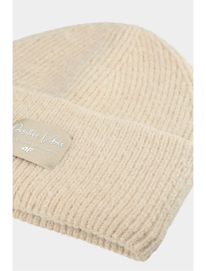 Dziewczęca Czapka Zimowa 4F 4FJWAW24ACAPF415-83S Beżowa