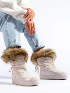 Moderní dámské zlaté sněhule platforma