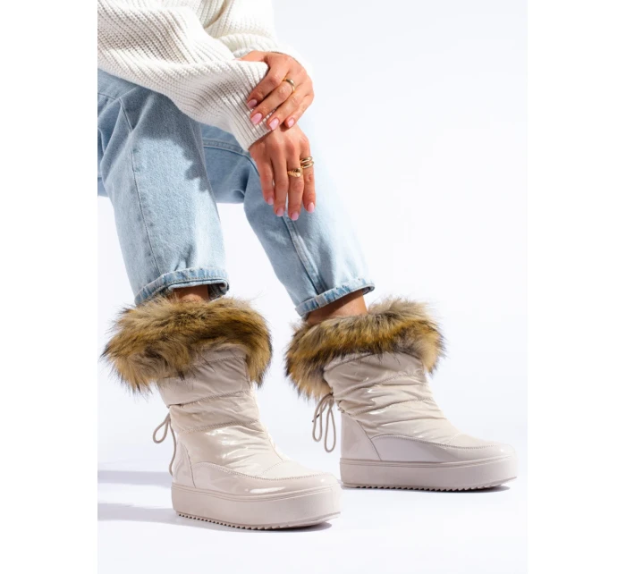 Moderní dámské zlaté sněhule platforma Moderní dámské zlaté sněhule platforma