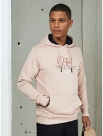 Pánská mikina s kapucí béžová Dstreet model 21976120 - FashionStreet