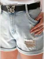 Dámské džínové šortky s páskem blue Dstreet model 21987623 - FashionStreet Dámské džínové šortky s páskem blue Dstreet model 21987623 - FashionStreet