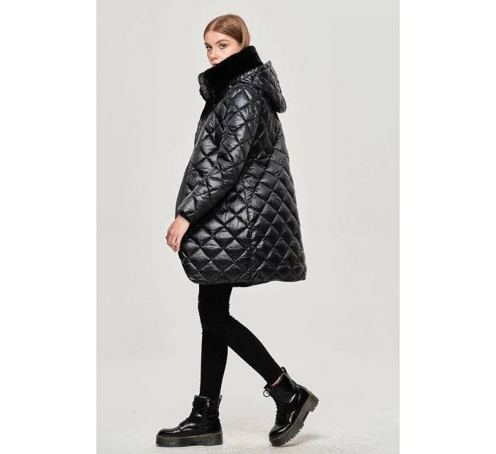 Černá dámská bunda s límcem model 15829746 - Ann Gissy