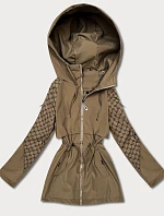 Dámska khaki bunda s monogramom Goodlookin (KK60412-2#)
