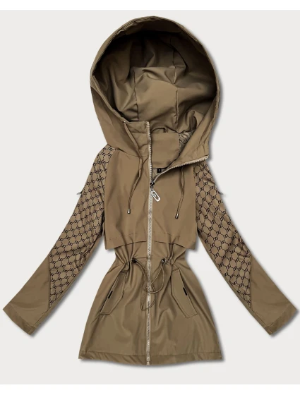 Dámska khaki bunda s monogramom Goodlookin (KK60412-2#)