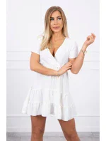 Šaty s obálkovým výstrihom ecru Šaty s obálkovým výstrihom ecru