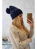 Milano fleecová čiapka K203 navy blue melange+green Milano fleecová čiapka K203 navy blue melange+green