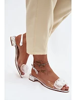 Dámské sandály Průhledné s krystaly model 22140818 Stříbrné - D&A