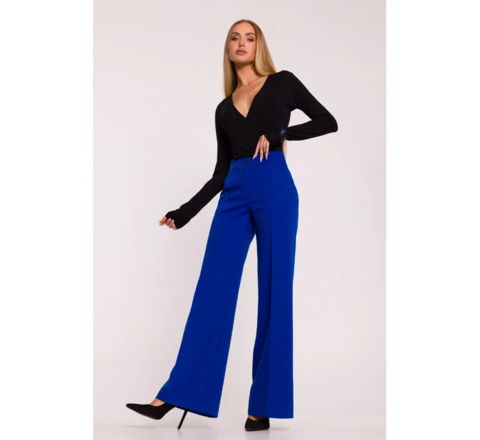model 21296011 Kalhoty se širokými nohavicemi královská modř - Moe