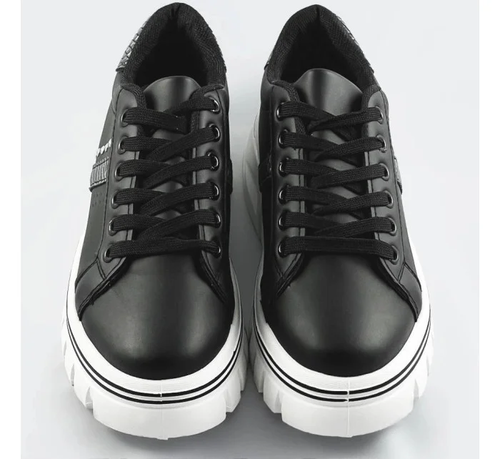 Čierne dámske tenisky sneakers "traktory" (88-25)