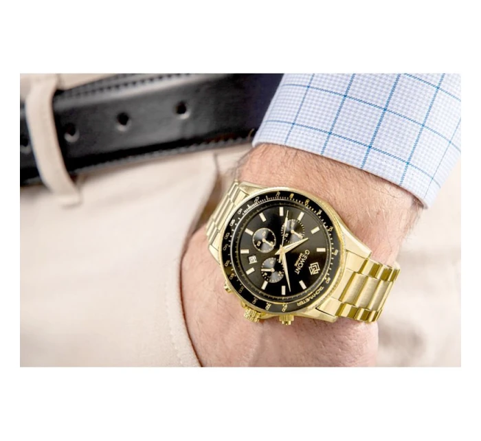 Pánské hodinky Chronograph Sapphire Gold Black model 21807575 - Giewont Pánské hodinky Chronograph Sapphire Gold Black model 21807575 - Giewont