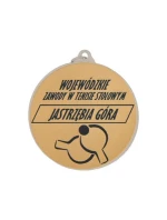 Medal srebrny z miejscem na emblemat 25 mm - medal stalowy z grawerowaniem na laminacie