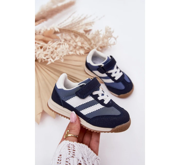 Dětské tenisky Sportovní boty na suchý zip tmavě modré model 21700648 - Boto