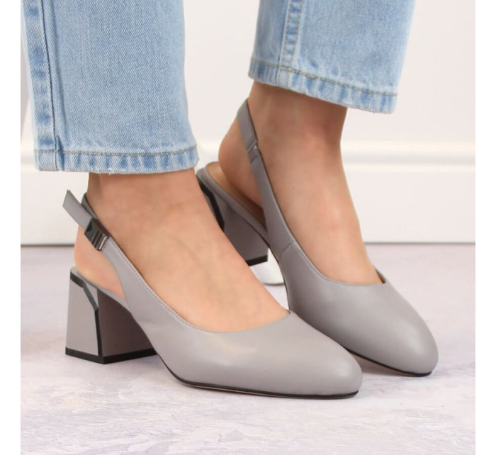 Vinceza W JAN272 sivé kožené sandále