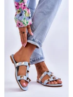 Damskie Klapki Z Dużymi Ćwiekami Niebieskie Mercure Damskie Klapki Z Dużymi Ćwiekami Niebieskie Mercure