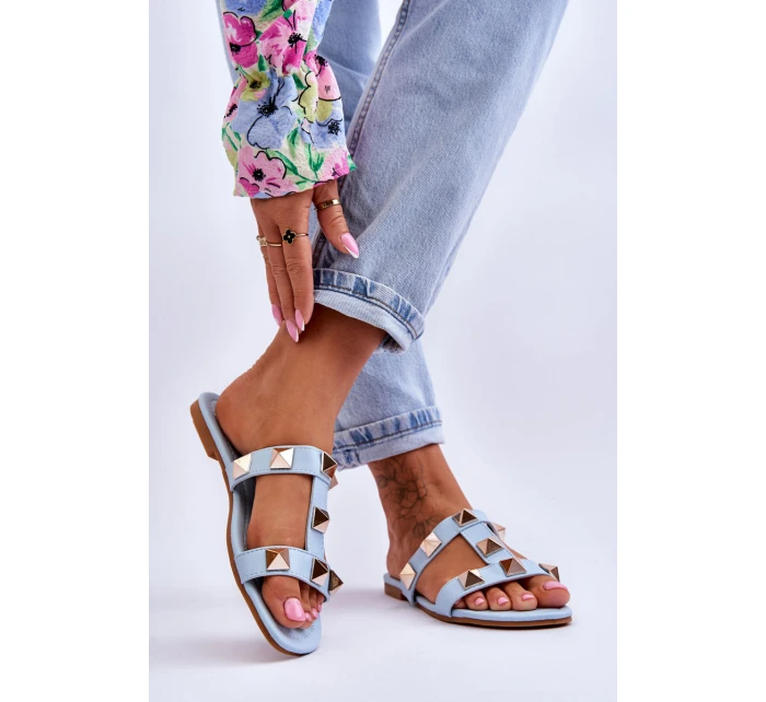 Damskie Klapki Z Dużymi Ćwiekami Niebieskie Mercure Damskie Klapki Z Dużymi Ćwiekami Niebieskie Mercure