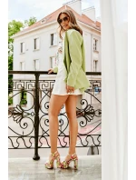 Wzorzyste Sandały Na Słupku I Platformie Różowo-Zielone Slaria Wzorzyste Sandały Na Słupku I Platformie Różowo-Zielone Slaria