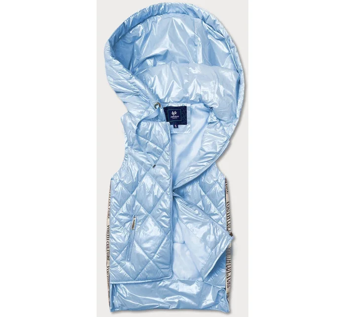 Svetlomodrá lesklá dámska vesta (AG3-02)