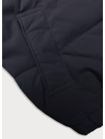 Tmavě modrá krátká dámská bunda pro přechodné období s odepínací kapucí J Style (16M9088-215)