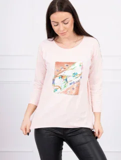 Halenka s 3D grafikou model 18744078 powder pink - K-Fashion
