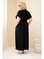 Dámské šaty Plus Size s model 22159135 pasem černá - K-Fashion Dámské šaty Plus Size s model 22159135 pasem černá - K-Fashion