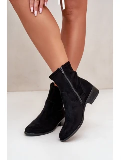 Dámské kotníčkové boty na ploché podrážce se zipem béžové model 21668028 - Boto