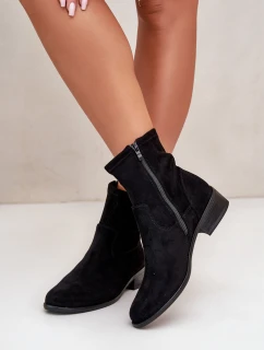 Dámské kotníčkové boty na ploché podrážce se zipem béžové model 21668028 - Boto