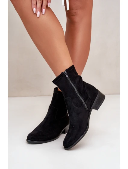 Dámské kotníčkové boty na ploché podrážce se zipem béžové model 21668028 - Boto