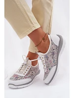 Dámské vzorované kožené polobotky D&A GR61-5990 bílé