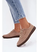 Dámske semišové kožené tenisky Vinceza 79635 beige