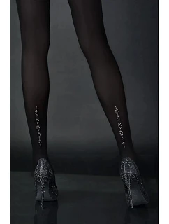 Pančuchy Dream s kamienkami Dream black - Noq