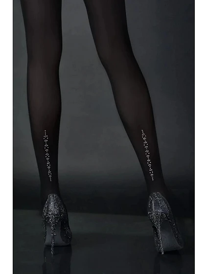 Pančuchy Dream s kamienkami Dream black - Noq