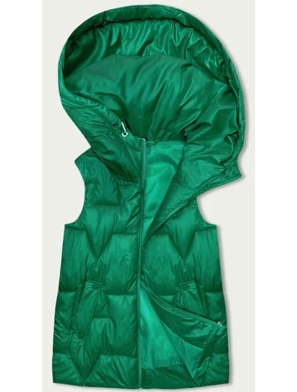 Zelená dámska vesta s kapucňou (B8171-82)