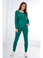 Sada s knoflíkovým výstřihem zelené barvy Sada s knoflíkovým výstřihem zelené barvy