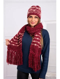 Dámská souprava se šátkem vínová model 18751051 - K-Fashion