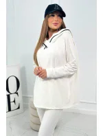 Bavlnená mikina s kapucňou + legíny ecru