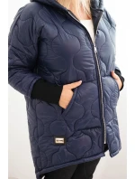 Dámske Plus veľkosť zimná bunda prešívaná s kapucňou Garnet