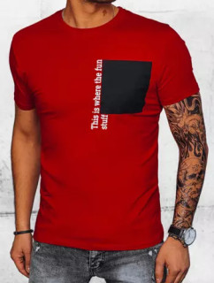 Červené pánske tričko s potlačou Dstreet RX5062