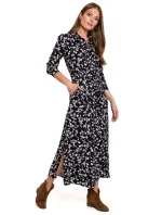 Dámske šaty K117 Model 1 Čierna s bielou - Makover