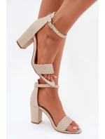 Sandále na podpätku model 213925 Vykročte štýlovo Sandále na podpätku model 213925 Vykročte štýlovo