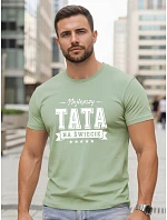Tshirt męski z nadrukiem dla bawełniany zielony model 22217722 - FashionStreet