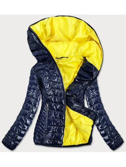 Tmavě modrá dámská bunda s kontrastní podšívkou model 16148289 - S'WEST