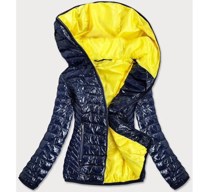 Tmavě modrá dámská bunda s kontrastní podšívkou model 16148289 - S'WEST