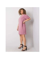 Špinavě růžové plus size šaty z bavlny model 21462296 - BASIC FEEL GOOD