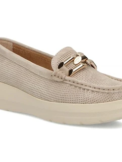 Béžové kožené mokasíny na  model 22097362 - FILIPPO