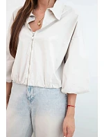 Dámska bavlnená bunda typu bomber na zips, béžová Dámska bavlnená bunda typu bomber na zips, béžová
