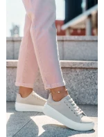 Materiałowe Trampki Damskie Na Platformie Big Star RR274465 Beżowe Materiałowe Trampki Damskie Na Platformie Big Star RR274465 Beżowe