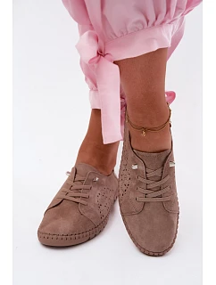 semišové polobotky tmavě béžové model 22123254 - Boto